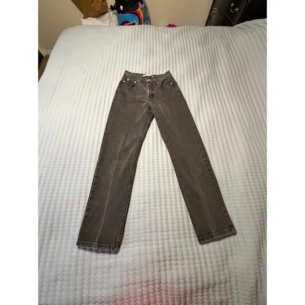 Tommy Hilfiger Vintage High Waisted Straight Leg Jeans Faded Black Denim Womens